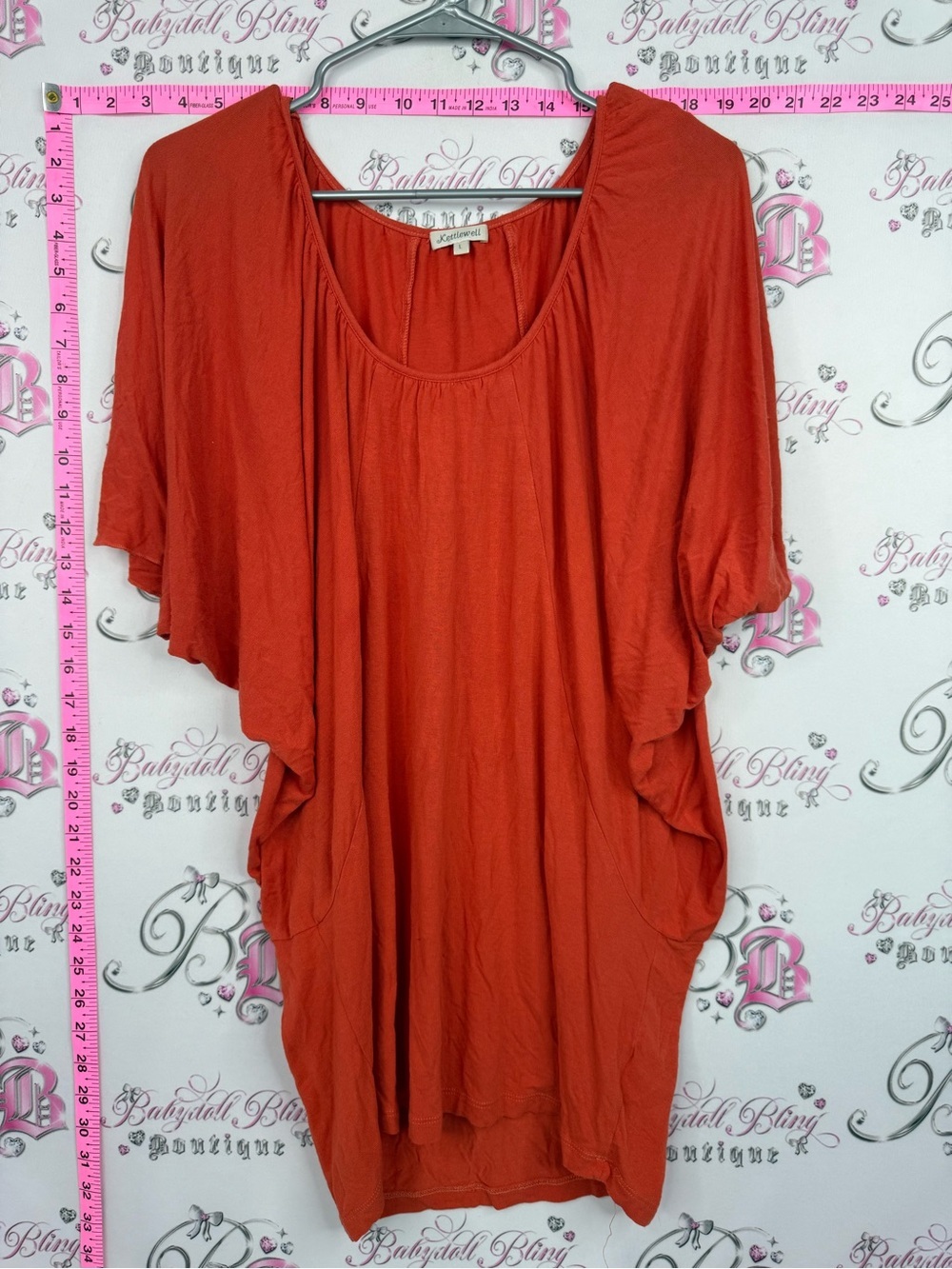 Kettlewell shirt flowy Relaxed Dolman Tunic Top in Rust Orange